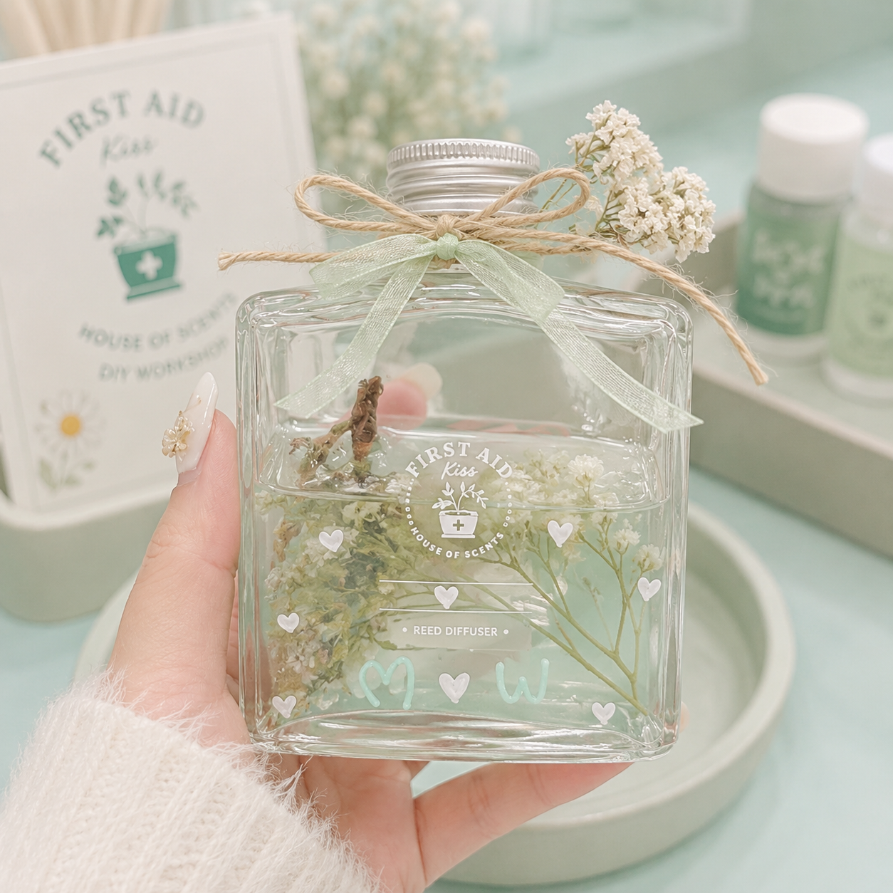 DIY Reed Diffuser Workshop at First Aid Kiss Bangkok, create a customized home fragrance diffuser